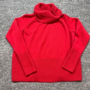 Athleta Alpine Turtleneck‎ Cowl Sweater XS Red Merino Wool Cashmere Blend